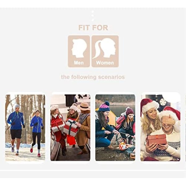 Vinterstrikket Hat til Kvinder, Fast Pompom Beanie, Varmt Satinfor, Silkefor Beanie, Hæklet Udendørs Beanie Pink