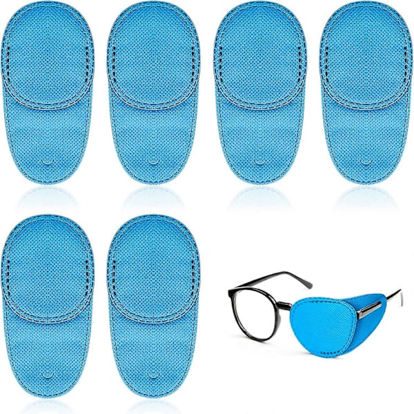 6 kpl Silmälappuja lapsille, Erittäin pehmeä silmälappu laseille, Lääketieteelliset silmälaput Amblyopia Strabismus -silmälapun hoitoon Blue M