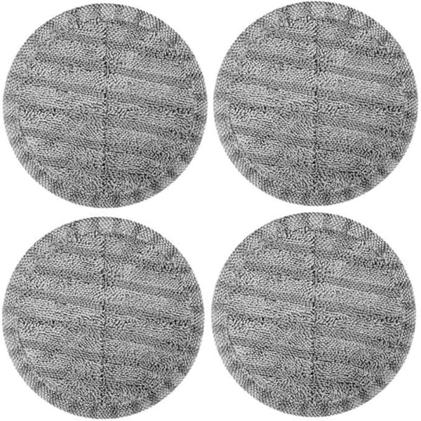 Erstatningsmoppepute i mikrofiber for elektrisk mopp (grå, 4 stk. til Dyson V7 V8 V10 V11-modeller, egnet for utskifting av moppepute med 16 cm diameter)