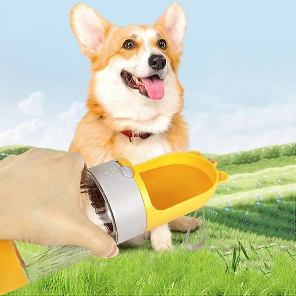 Hundvattenflaska - Hunddricksflaska Vattenskål, Valpdricksflaska med Matbehållare, Hundvattendispenser, Portabel Hund