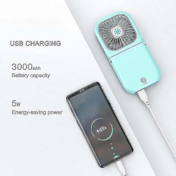 Kannettava Mini Tuuletin USB Ladattava Virtapankilla Kädessä Pidettävä Tuuletin Pöytätuuletin Säädettävä