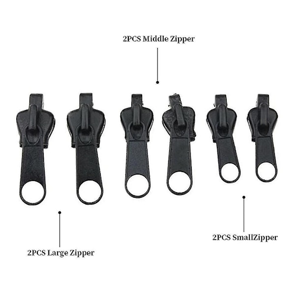6 st Instant Dragkedja Universal Snabbfix Dragkedja Reparationskit dfr