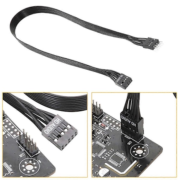 Flexibel 9-Pin HD Ljudkabel Konverter MB USB 9-pin Intern Hane Till Hona Kontakt Adapter 20CM