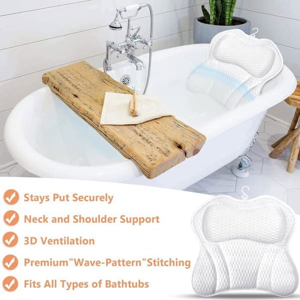 Badehynder, 4D Badekarshynde med 6 Kraftige Skridsikre Sugekopper til Spa, Jacuzzi, Badekar