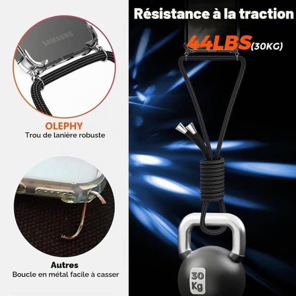 Samsung Galaxy S25+ 5G Cover - 1 Enhed - Blød TPU - Med Justerbar Snor - Stødbeskyttelse - Sort