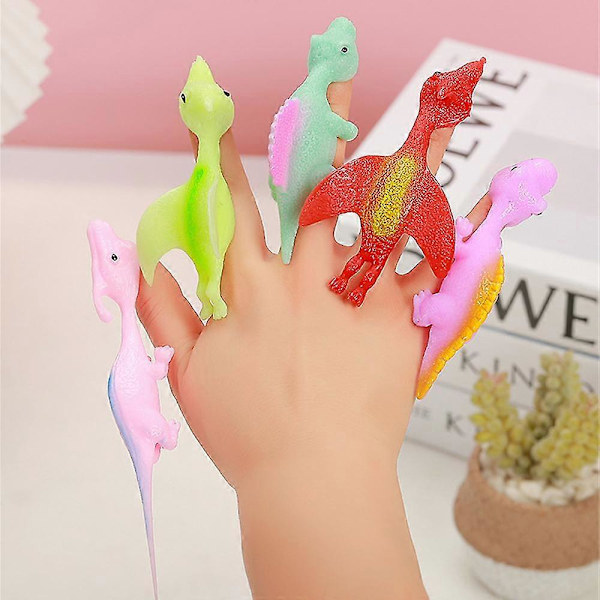 10 stk. Lingshot Dinosaur Fingerlegetøj Flyvespil Stressresistent Elastisk-God kvalitet