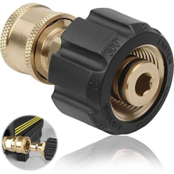 Högtryckstvättadapter M22 hona till 1/4, 14 mm innerdiameter, snabbkoppling i mässing