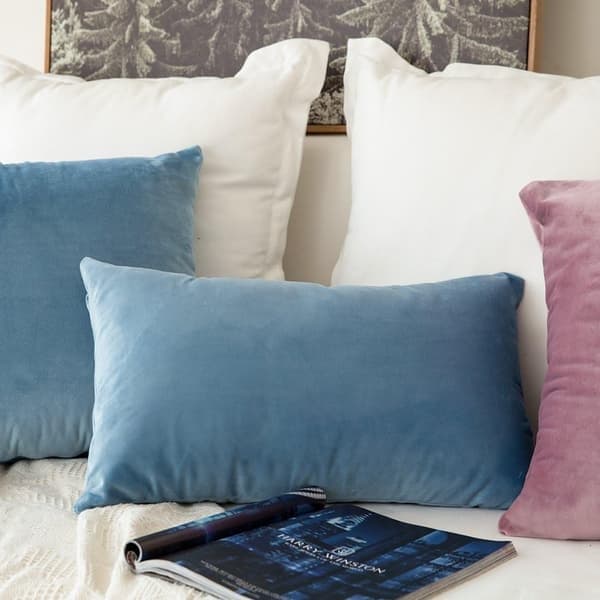 Pyntepude 45x45cm Pudebetræk til stue sofa soveværelse sæt med 2 til hverdagsbrug og også velegnet til helligdage som jul blue
