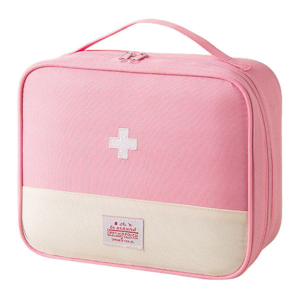 Mini Bärbar Medicinväska Mini Tom Medicinväska Multifunktionell Utomhusväska Pink Extra Large