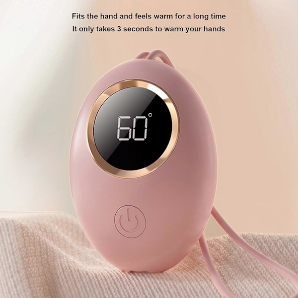 3 Lämpötilan Ladattavat Käsienlämmittimet, Säädettävä Ladattava Kannettava Käsienlämmitin, 100% Uusi Pink