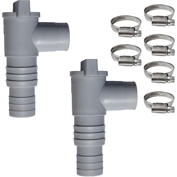 2-delt Intex Poolventilfitting, 32/38mm Poolafspærringsventilsæt, PVC Slange 32mm, Poolvedligeholdelsestilbehør