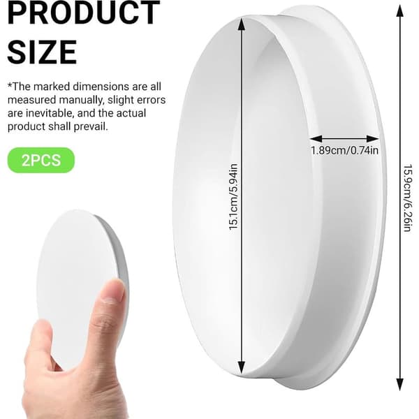 2 stk. PVC DN150/160 til kloakrørprop, vandrørprop til 150-160 mm diameter kloakrør, 150 mm rørprop, 150 mm indløbsprop, endehætte