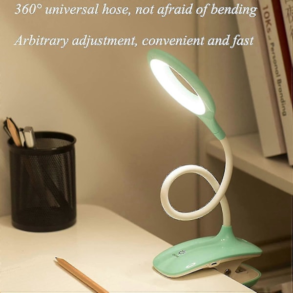 LED Clip-on Leselampe Dimbar Øyebeskyttelse Bordlampe Blue