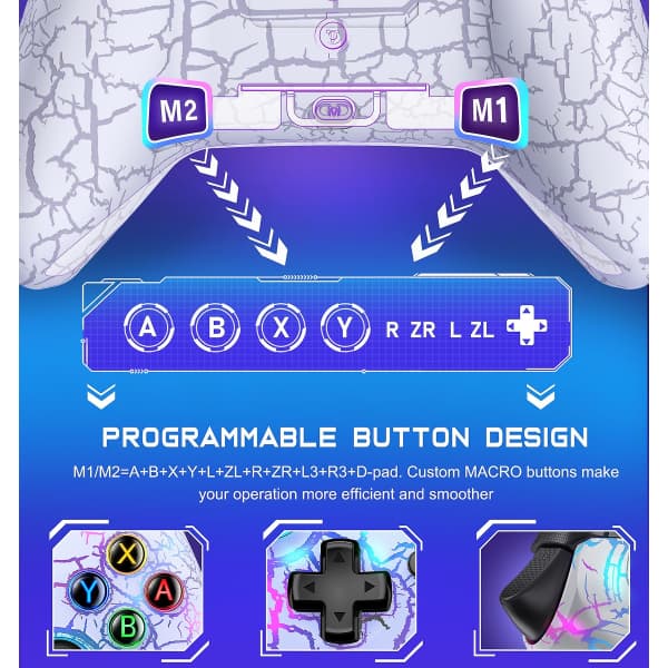9 RGB Gamepad for Nintendo Switch OLED/Lite/Android/IOS/PC Datamaskin Bærbar Bluetooth Spillkontroller 2.4G Trådløs Joystick KONTROLLER Q214