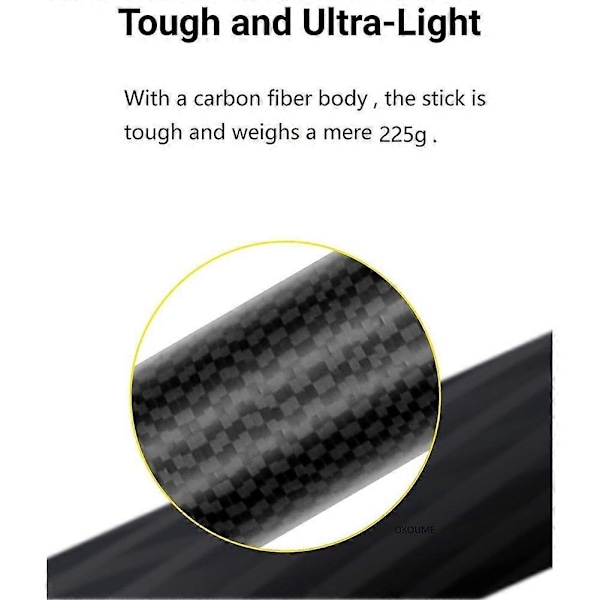 Ekstra Lang Karbonfiber Usynlig Selfiestang Justerbar Forlengelsesstang for X2 / ONE R / Selfiestang