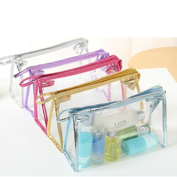Detaljer av 1 5 10 Klar Transparent Plast PVC Resväska Kosmetisk Sminkväska Blixtlås