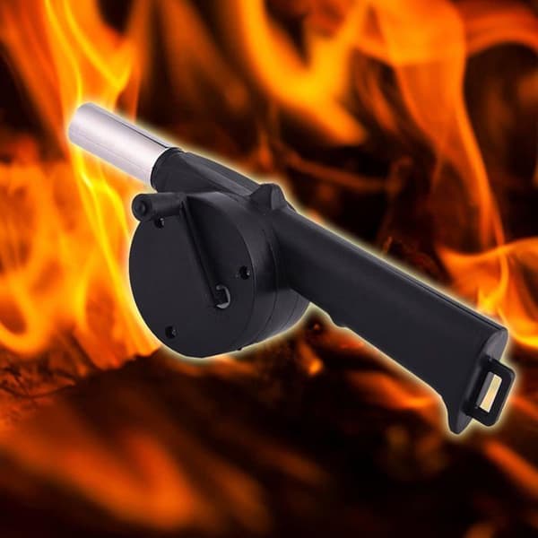 Manuel blæser - 1 enhed - Rustfrit stål - Grillstarter - Udendørs camping - 26,5 cm sort