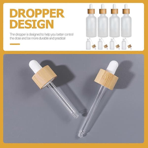 Glassdråpeflasker for oppbevaring av eterisk olje, frostet design, 8 stk. sett