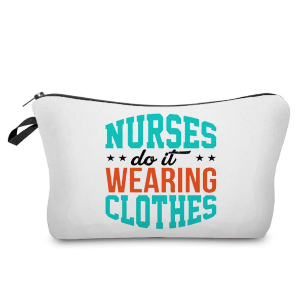 Tegneserie Print Sygeplejerske Kosmetikpose Hospitalslæge Gave Makeuppose Rejse Mini Toilettaske Kvinders Taske Organizer Indsats hz6984 Sygeplejerske Taske hz6984 Nurse Bag