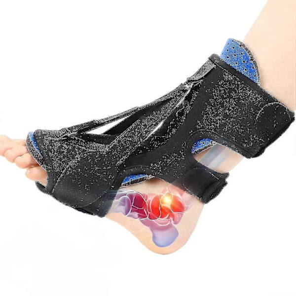 Plantar Fasciit Nattskena, Justerbar Plantar Fasciit Lindring Nattskenor För Plantar Fasciit, Fotleds Dropp GuanGuan Blue