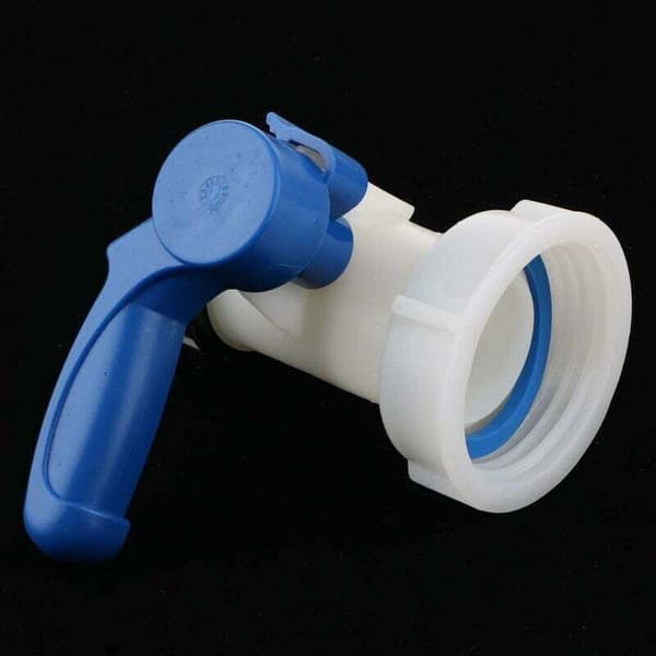 Ulisem 2X PP sommerfuglventil med 62 mm mutteradapter for 1000 liters IBC-tank