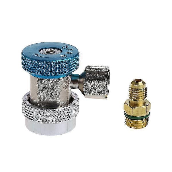 2st Bil Freon R134a Snabbkoppling Adaptrar Luftkonditionering Köldmedium Justerbar A/c Grenrör Ga