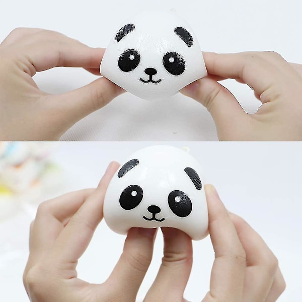 4 stk. Squishy Panda Boller Pakke Med Telefonstropper, Langsomt Stigende Squishies Panda Blød Og Duftende Klem Panda Bold Stress Relief Til Voksne Børn Gave Ba