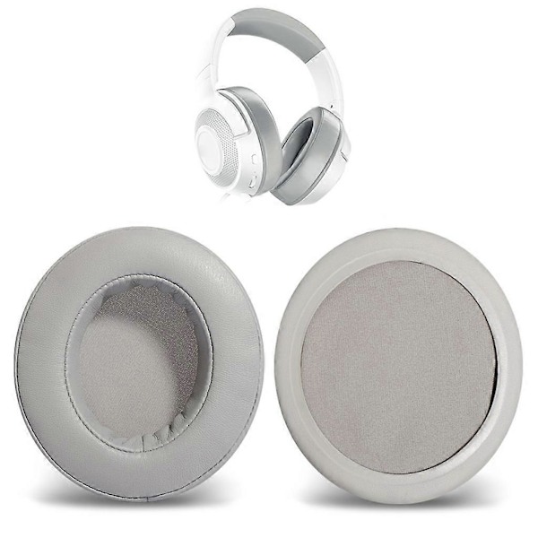 Øreputer i skinn med memory foam og hodebøylepute for Razer Kraken X Headset Gray 2