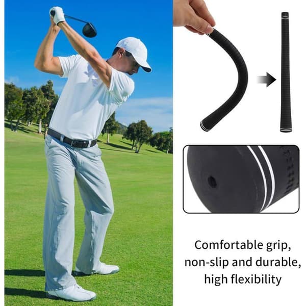 Sorte gummi golfgreb 27 cm skridsikre for præcis kontrol og komfort til mænd og kvinder