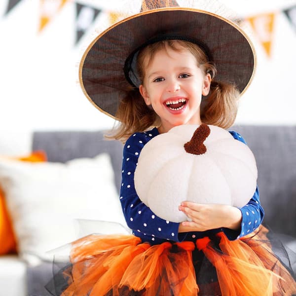 2025 Pumpakudde Halloween Leksak Kudde Stickad Ullstil Pumpa Vardagsrum Soffkudde WH