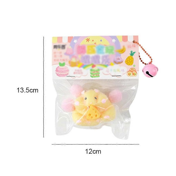 Kreativ Hamster Squishy Klemmeleke Mochi Squishy Stress Relief Sensoriske Fidget Leker Yellow