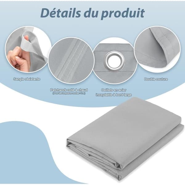 1 Rektangulært Solseil, Vanntett, UV-beskyttelse, Polyester, For Hageterrasse
