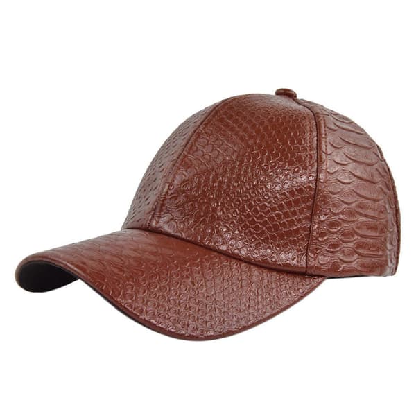 Äkta Läder Unisex Baseballkeps - Baseballkeps med Justerbart Spänne, 100% Ny Coffee