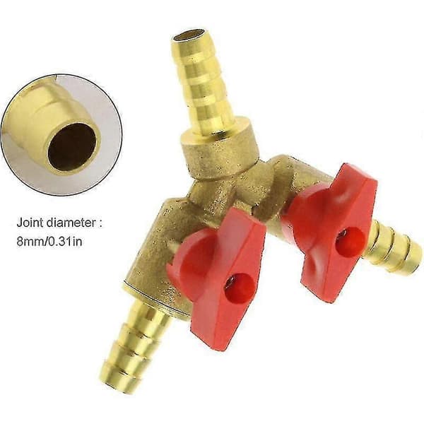 8mm Slangkoppling Y-typ 3-vägs röranslutningsadapter Kompatibel Kompatibel med gas