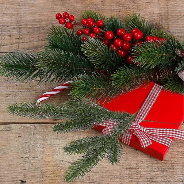 30 stk. kunstige grangrene DIY guirlande julepynt havedekoration