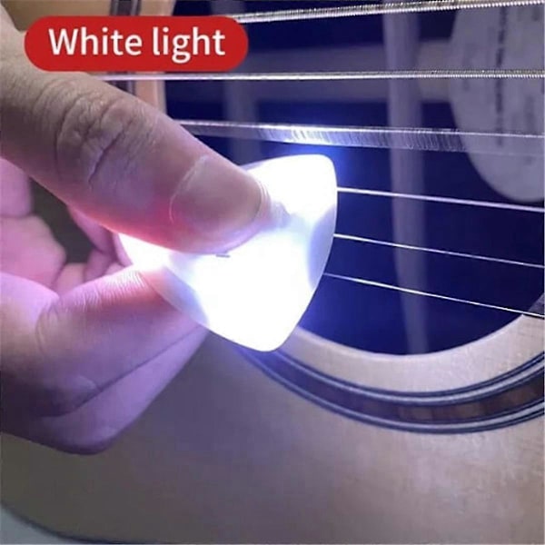 Gitarrplektrum - Den perfekta presenten för gitarrälskare - LED-lysande plektrum xi White