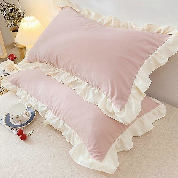 Prinsessa Tyynyliinat Röyhelöillä Useita Kokoja Tyynynpäällinen Mukava Tyynyliina Aikuisille Lapsille pink 1Pcs 48x74cm
