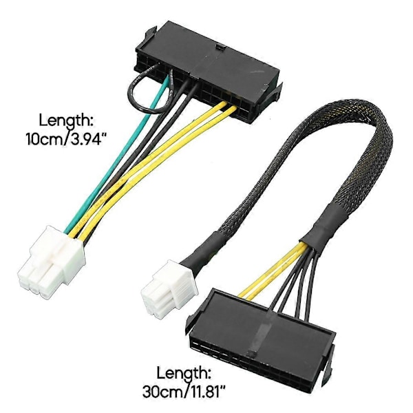 Standard 24-polet Hun til 6-polet Han Computer Strømledning ATX Bundkort Kabel B without Housing Sleeve