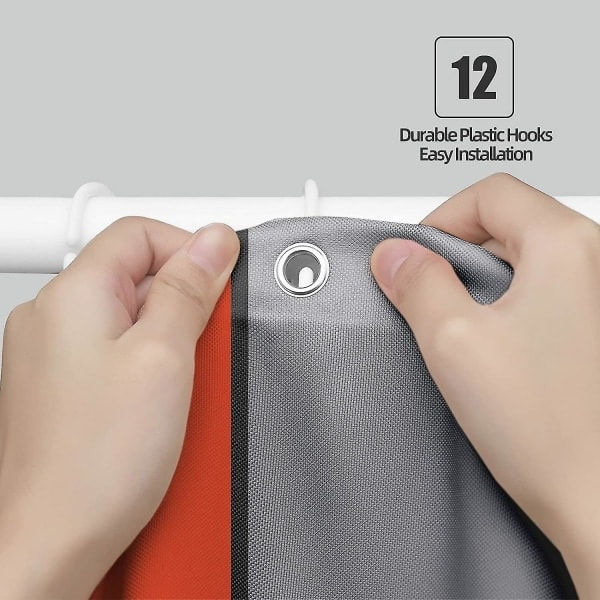 Duschdraperi Röd Badrumstillbehör Duschdraperi Set 183x183 cm (Röd)