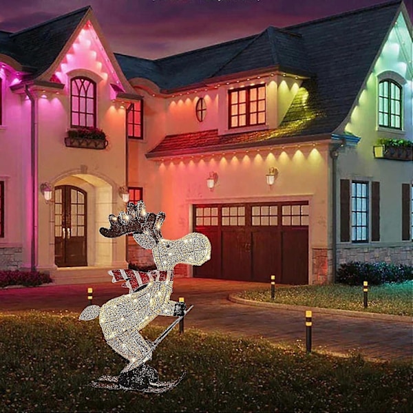 Vattentät LED Julskidande Älg Utomhus Dekoration 30cm