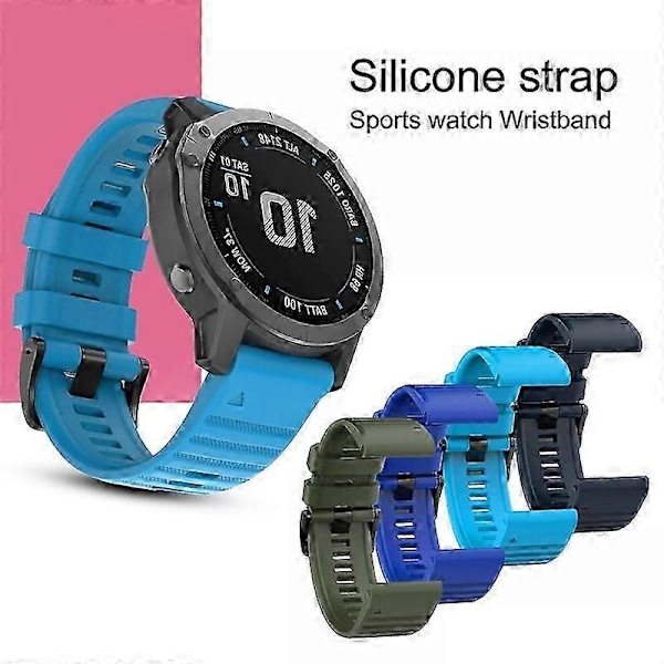 Erstatningsarmbånd Myk Silikon 22mm/26mm Hurtigutløser Klokkereim Kompatibel Garmin Fenix 6/Fenix6 Pro/Approach S60/Forerunner935/Co Midnight Blue 26mm