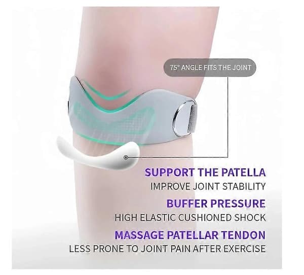 Silikon Patella Knäband för Knäsmärtlindring – Justerbart Stöd för Kvinnor Män Grey