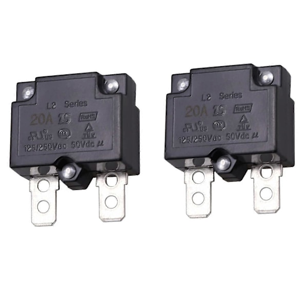 2st 10A Automatisk Termisk Strömbrytare Termiskt Överbelastningsskydd 10amp L2 Serie 125-250v Ac 50v Dc Automatisk Återställningsrelä Säkring Termisk Brytare Cir 20A