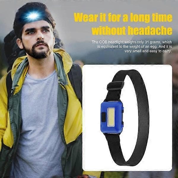 4-pakning LED hodelykt for voksne og barn Cob Flood Lig Blue