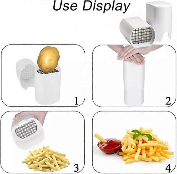 Grønnsakskutter i rustfritt stål, potetkutter, brukervennlig pommes frites-kutter for hjemmekjøkken, multifunksjonell kutter
