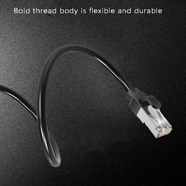 Ethernetkabel 6 Fladt Hoved 3 Meter 10 Gbps RJ45 Internetkabel til PC/Switch/TV-boks/Printer, Hvid