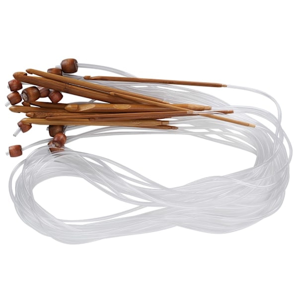 12 st Cirkel Sticknålar Dubbelspetsade Bambu Rörkoppling Virknål Tillbehör (Kolsyrat Vit Rör 120cm)