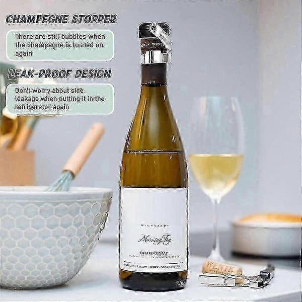 12-pakning champagnekorker i rustfritt stål, 2,71x1,93 tommer, holder boblene friske