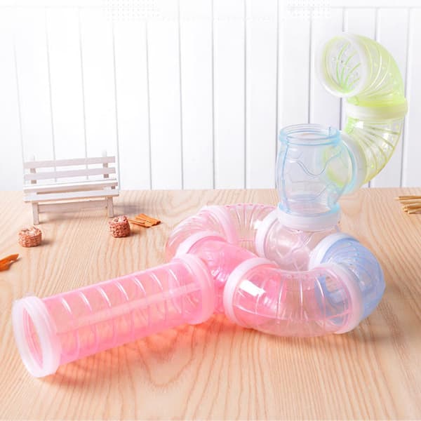 Hamsterrör Set DIY 8st Hamster Träningsleksaker för Hamsterbur Tillbehör Klar Clear 5.5cm
