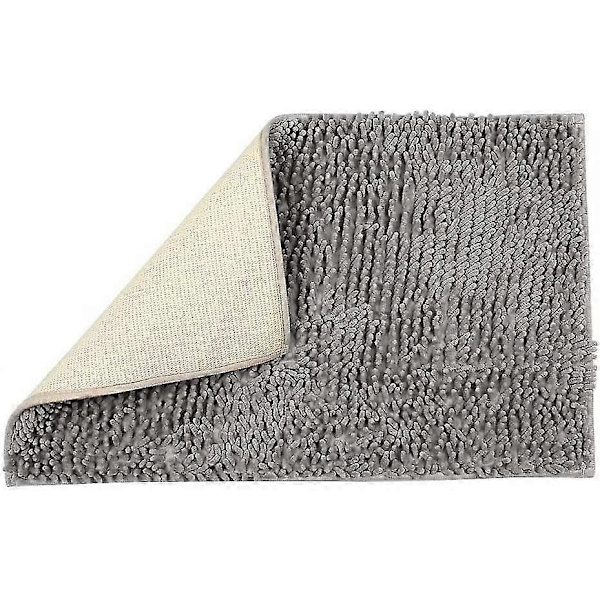 Baderomsmatte - Sklisikker matte - Striper - Absorberende - Grå - 50 x 80 cm